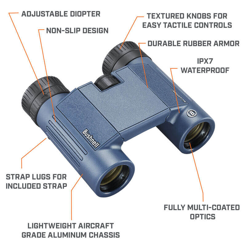 Bushnell H2O™ 10x25 Waterproof Binoculars (130105R)