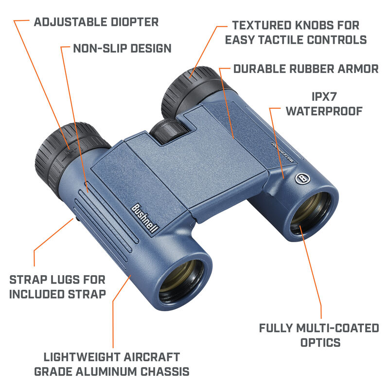 Bushnell H2O™ 12x25 Waterproof Roof Prism Binoculars (132105R)