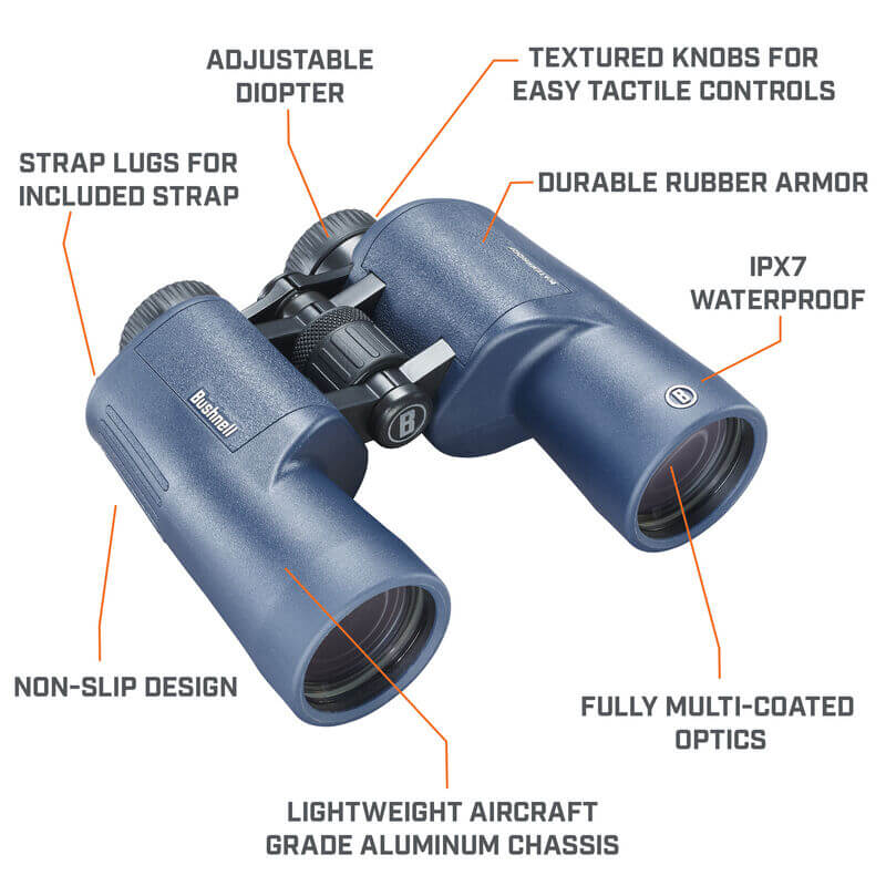 Bushnell H2O™ 7x50 Waterproof Porro Prism Binoculars (157050R)