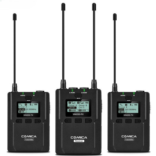 Comica 2-Person Camera-Mount Wireless Omni Lavalier Microphone System (520.0 to 578.5 MHz) (CVM-WM200A) (Parallel Import)