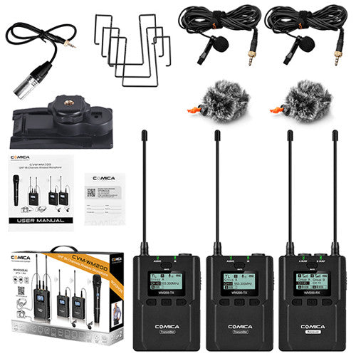Comica 2-Person Camera-Mount Wireless Omni Lavalier Microphone System (520.0 to 578.5 MHz) (CVM-WM200A) (Parallel Import)