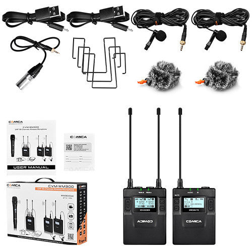 Comica Camera-Mount Wireless Microphone System with Rechargeable Batteries (520 to 578 MHz) (CVM-WM300C) (Parallel Import)
