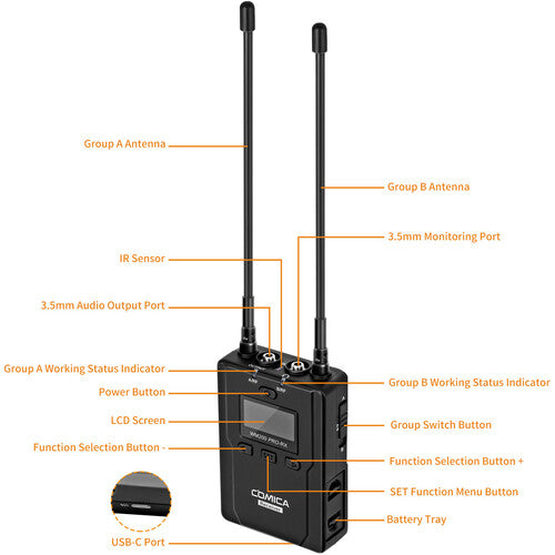 Comica Camera-Mount Wireless Omni Lavalier Microphone System (520 to 578 MHz) (CVM-WM200C) (Parallel Import)