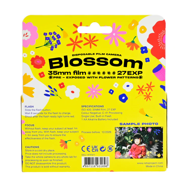 Retocolor Blossom 400 35mm Disposable Film Camera with 27 exposures