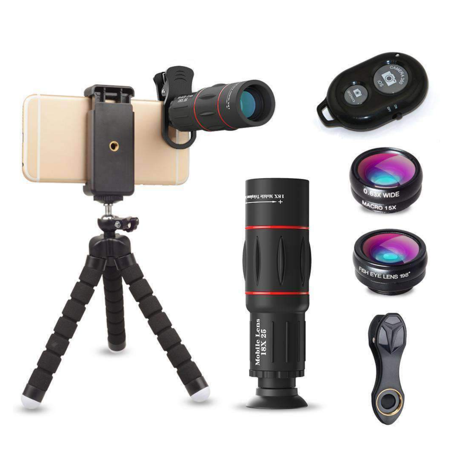 Apexel18 times mobile phone photography lens | telephoto eye wide -angle macro single -universal