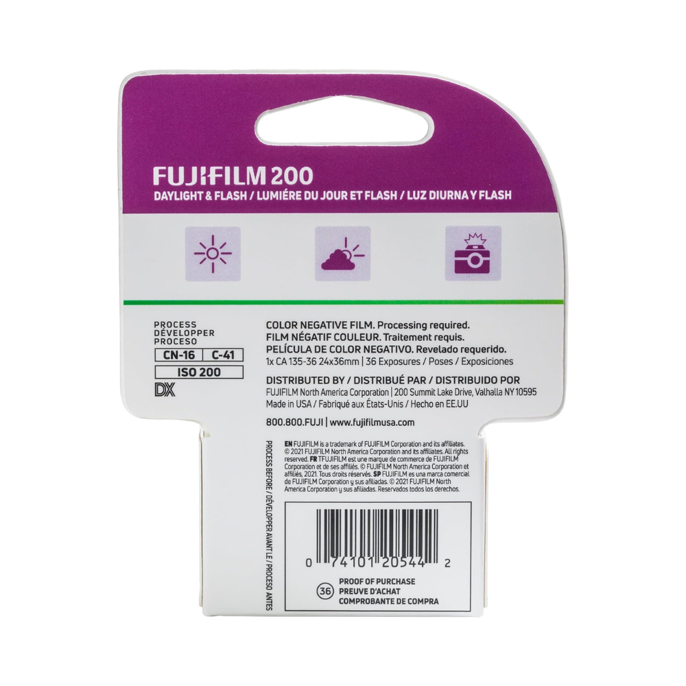 Fujifilm Fujicolor 200 Color Negative Film (35mm Roll Film, 36 Exposures)