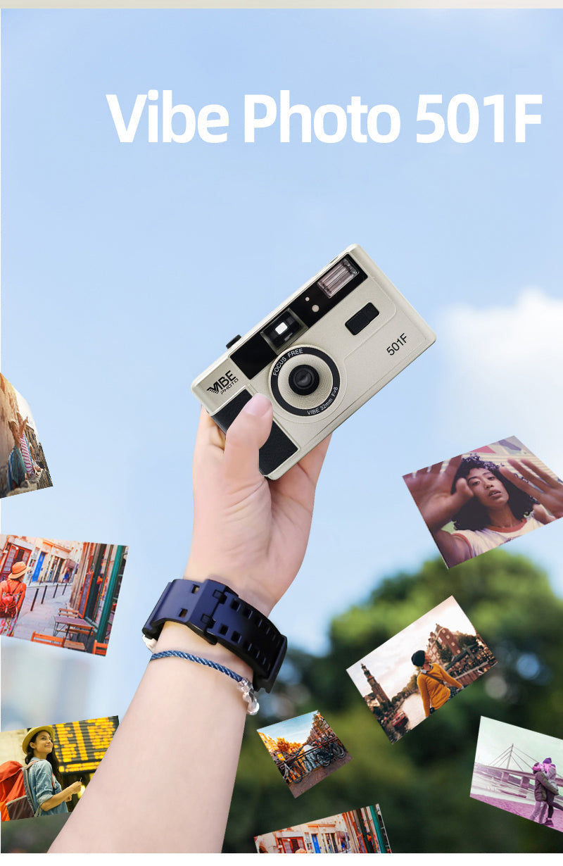 VIBE Photo German 501F Vintage 35mm Reusable Photo Film Camera (Parallel Import)