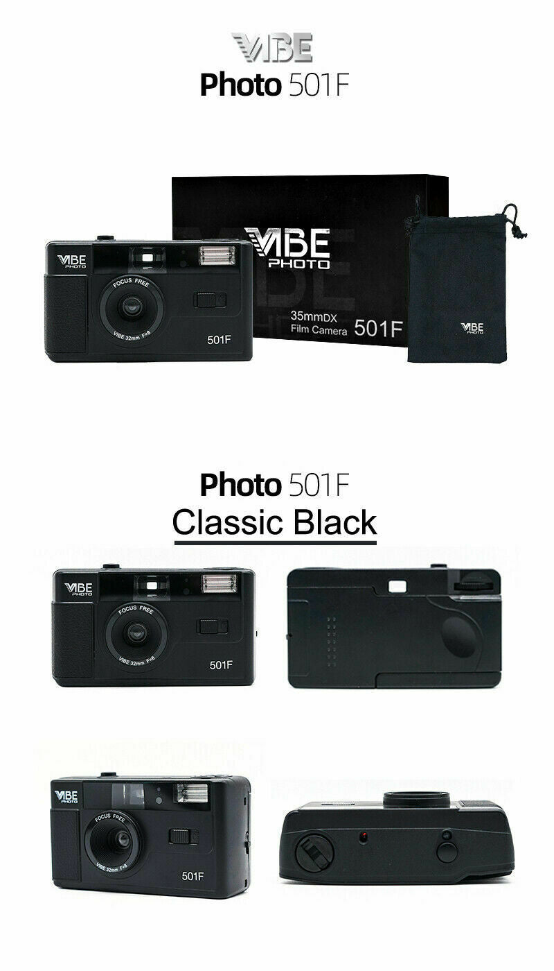 VIBE Photo German 501F Vintage 35mm Reusable Photo Film Camera (Parallel Import)