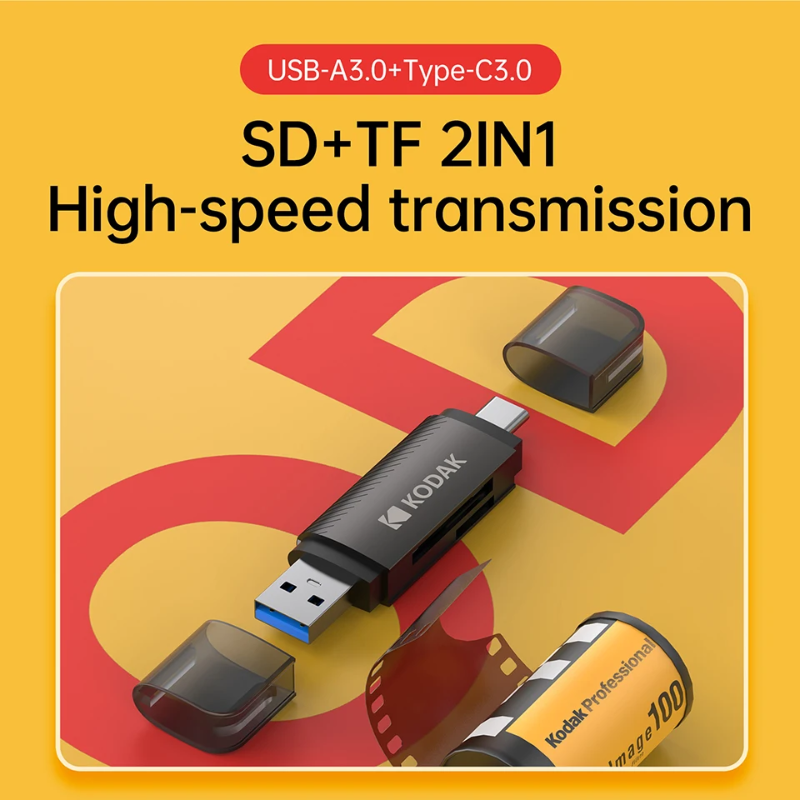 Kodak 4 in 1 Card Reader 2-IN-1 C210 Type C Universal Card Adapter (Parallel Import)