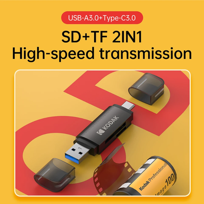 Kodak 4 in 1 Card Reader 2-IN-1 C210 Type C Universal Card Adapter (Parallel Import)
