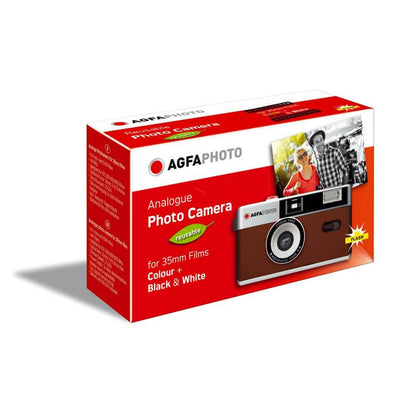AgfaPhoto Reusable 35mm Analog German Vintage Style Film Camera (Coffee Brown)