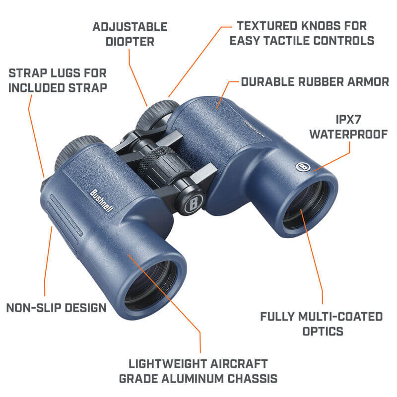 Bushnell 博士能 H2O™ 10x42 防水普羅棱鏡雙筒望遠鏡 (134211R)
