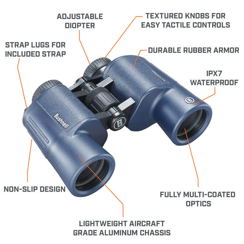 Bushnell 博士能 H2O™ 8x42 防水普羅棱鏡雙筒望遠鏡 (134218R)