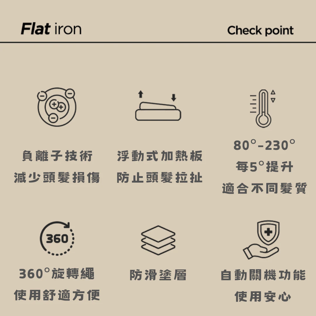 Cattale x Coolean CL610 Korean Temperature-Controlled Negative Ions Hair Straightener and Curling Iron (Authorized Goods)