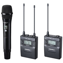 Load image into Gallery viewer, Comica 2-Person Camera-Mount Wireless Combo Microphone System (520.0 to 578.5 MHz) (CVM-WM300B)
