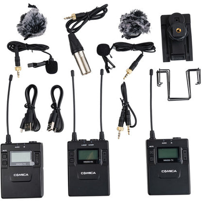 Comica 2-Person Camera-Mount Wireless Microphone System with Rechargeable Batterie (CVM-WM300A)