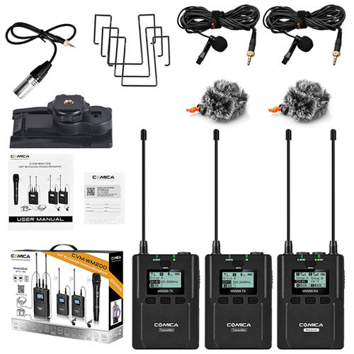 Comica 2-Person Camera-Mount Wireless Omni Lavalier Microphone System (520.0 to 578.5 MHz) (CVM-WM200A)