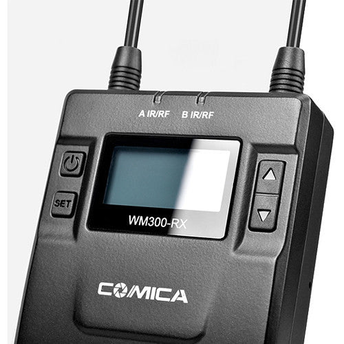Comica 攝像頭安裝無線麥克風系統連可充電電池 (520 至 578 MHz) (CVM-WM300C)