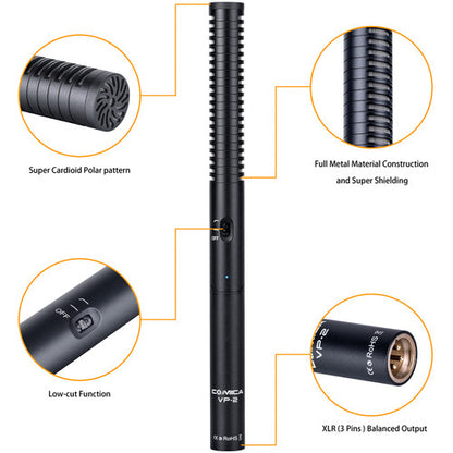 Comica Supercardioid Condenser Shotgun Microphone (CVM-VP2)