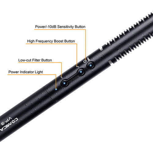 Comica Supercardioid Condenser Shotgun Microphone with Adjustable Sensitivity (CVM-VP3)