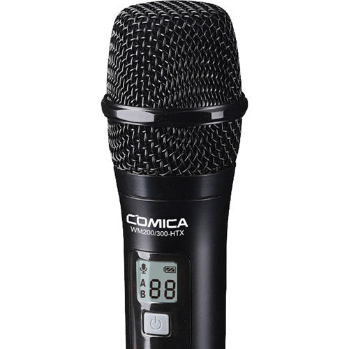 Comica 發射器 + 無線手持麥克風系統，帶可充電電池（520 至 578）（CVM-WM300D）