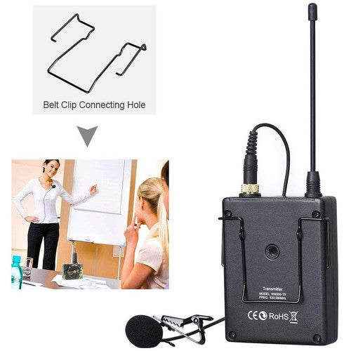 Comica Wireless Bodypack Transmitter with Omni Lavalier Microphone (520 to 578 MHz) (CVM-WM300TX)