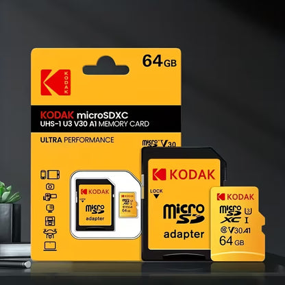 Kodak microSD ULTRA PERFORMANCE Class 10 UHS-I U3 V30 A1 Memory Card (64GB) (Parallel Import)