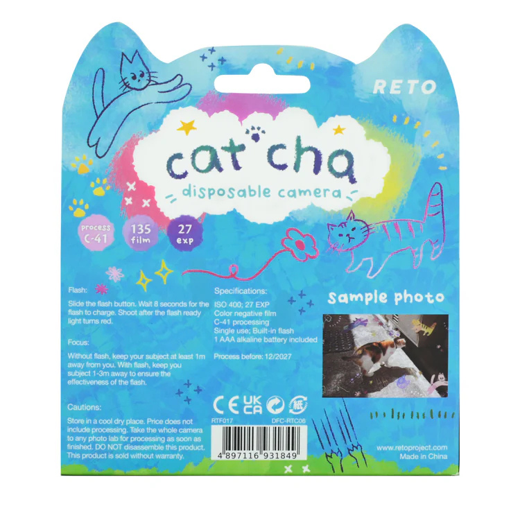 Reto Retocolor Cat'cha 35mm Disposable Film Camera with 27 exposures