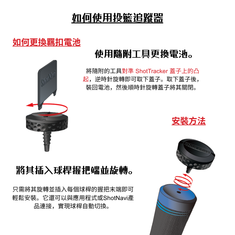 SHOT NAVI SHOT TRACKER 高爾夫球桿追蹤感測器 (日本製造)