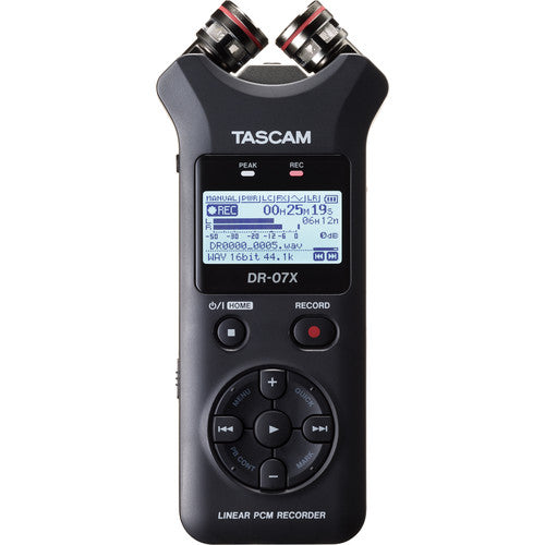 Tascam DR-07X 2-Input / 2-Track Portable Audio Recorder with Onboard Adjustable Stereo Microphone