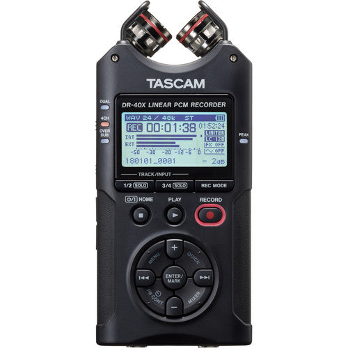TASCAM DR-40X 4通道/4軌便攜式錄音機和 USB 接口連可調式麥克風