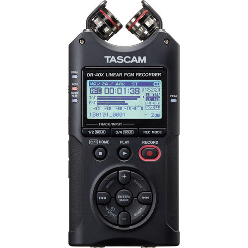 Tascam DR-40X 4-Channel / 4-Track Portable Audio Recorder and USB Interface with Adjustable Mic (Parallel Import)