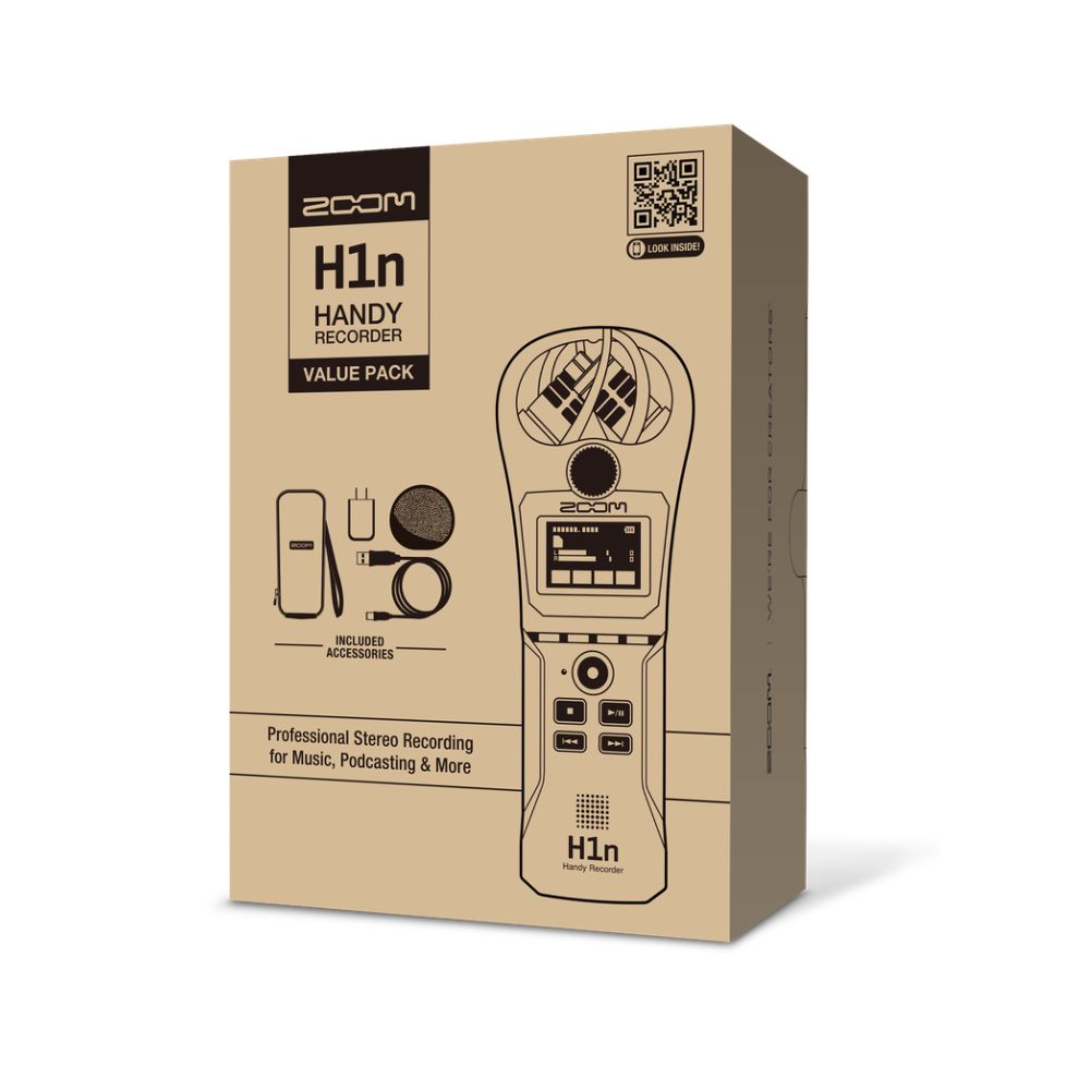 ZOOM H1n 2-Input / 2-Track Portable Handy Recorder with Onboard X/Y Microphone Value Pack